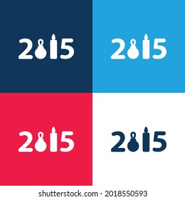 2015 blue and red four color minimal icon set