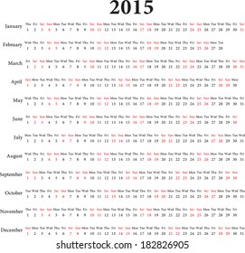 2015 Calendar.