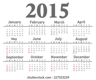 2015 calendar 