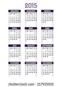2015 Calendar. Abstract Vector Design.