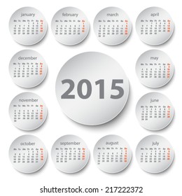 2015 calendar, circle design