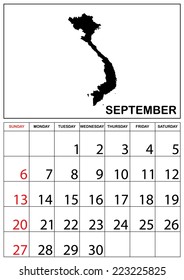 A 2015 Calendar with the country of Vietnam