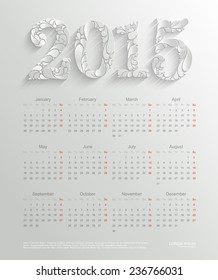 2015 calendar design