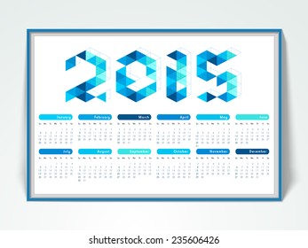  2015 calendar design with stylish text.