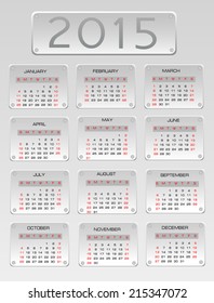  2015 calendar design / 2015 calendar vertical - week starts with sunday