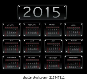  2015 calendar design / 2015 calendar vertical - week starts with sunday