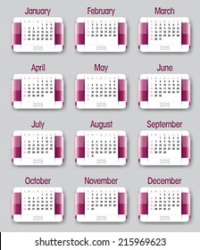 2015 Calendar. Eps10.