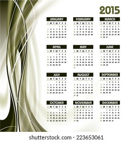 2015 Calendar. Eps10.