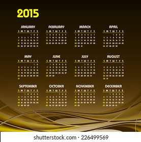 2015 Calendar. Eps10.