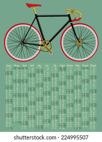 2015 calendar with fixed gear bicycle