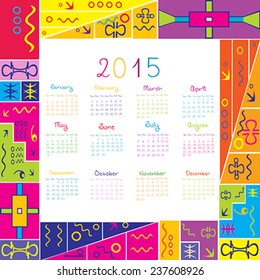 2015 calendar with frame for kids