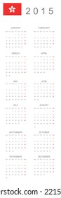 A 2015 Calendar isolated on white background