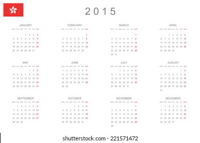A 2015 Calendar isolated on white background