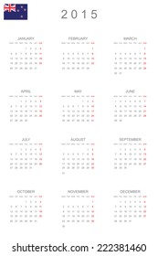 2015 Calendar isolated on white background