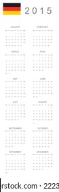 2015 Calendar isolated on white background