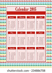 2015 calendar on a bright background. ideal for the planning and organization of personal time. vector