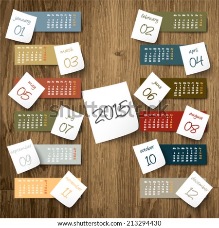 2015 calendar paper sticker
