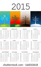 2015 calendar with seasons