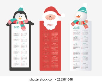 2015 calendar, set. Vector illustration