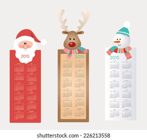2015 calendar, set. Vector illustration