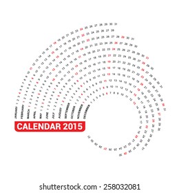 2015 calendar, spiral illustration, swiral shape, calendar cover template