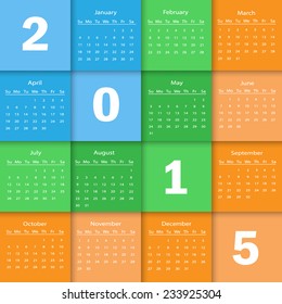 2015 calendar template vector/illustration
