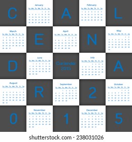 2015 calendar template vector/illustration 