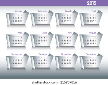 2015 Calendar. Vector Eps10 Format.