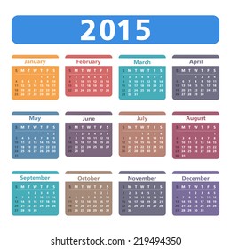 2015 Calendar, vector eps10 illustration