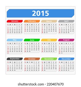 2015 Calendar, vector eps10 illustration