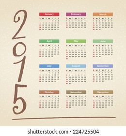 2015 Calendar, vector eps10 illustration