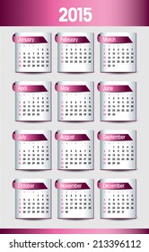 2015 Calendar. Vector Illustration. 