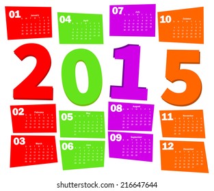 Calendario de 2015. ilustración vectorial