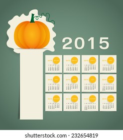 Calendario de 2015. Ilustración vectorial.