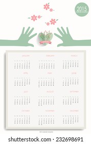 Calendario de 2015. Ilustración vectorial.