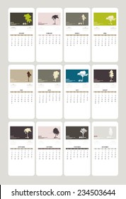 2015 calendar.  Vector illustration.