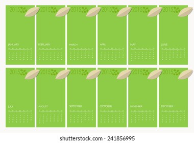 Calendario de 2015. Ilustración vectorial.