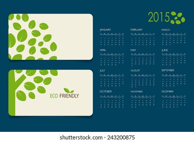 2015 calendar. Vector illustration.