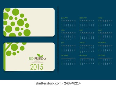 Calendário de 2015. Ilustração vetorial.