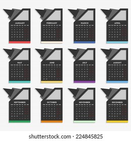2015 calendar for your design. Week starts on Monday