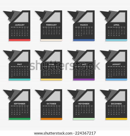 2015 calendar for your design. Week starts on Sunday