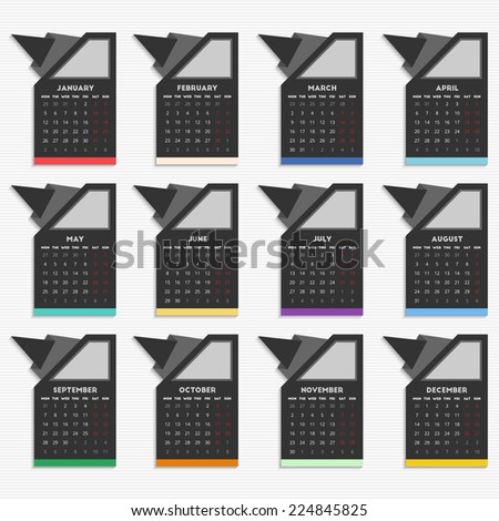 2015 calendar for your design. Week starts on Monday