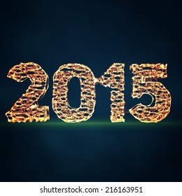 2015 Chinese New Year of the Goat abstract mesh composition. Abstract vector numbers. 