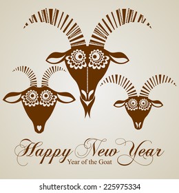 2015 Chinese New Year of the Goat. Set of goats. Vector file organized in layers for easy editing.