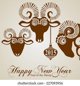 2015 Chinese New Year of the Goat and Sheep. Set of Sheep. Vector file organized in layers for easy editing.