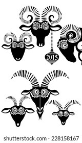 2015 Chinese New Year of the Goat and Sheep. Set of Sheep. Vector file organized in layers for easy editing