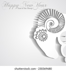 2015 Chinese New Year the Sheep  Sheep paper and shadow  Vector file organized in layers for easy editing  