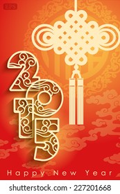 2015 chinese style New Year greeting card design.