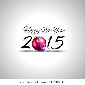 2015 Christmas Colorful Background with a waterfall of ray lights and a lot of baubles and stars.