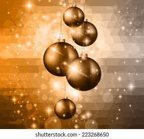 2015 Christmas Colorful Background with a waterfall of ray lights and a lot of baubles and stars.